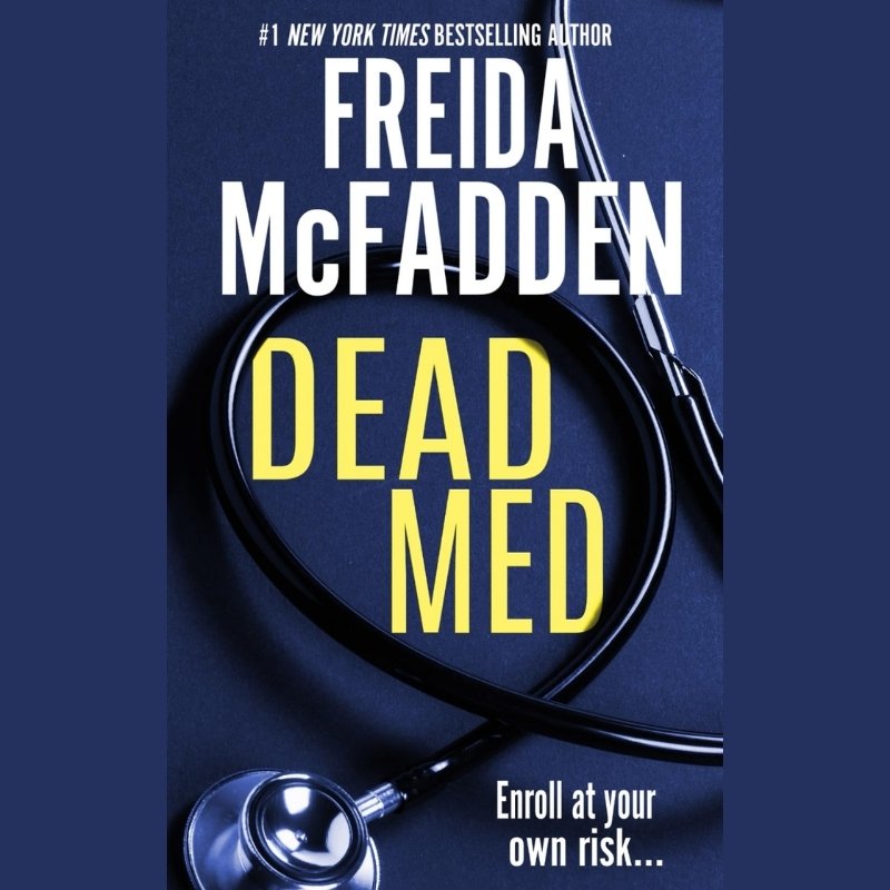 Stethoscope lying on a dark blue surface, creating a foreboding medical thriller atmosphere