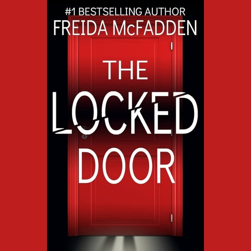 Red door marked The Locked Door, cracked open with light spilling through
